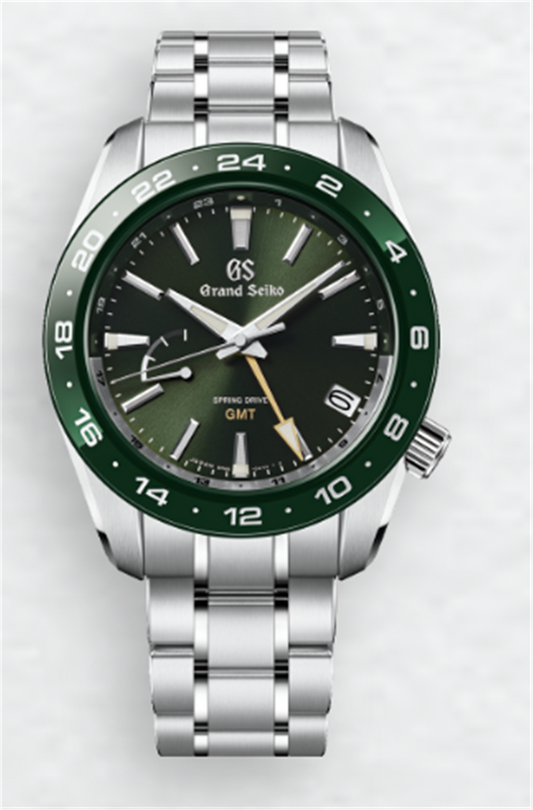 GRAND SEIKO Sport Collection 40.5mm Green Dial GMT Spring Drive Automatic on Steel Bracelet SBGE257