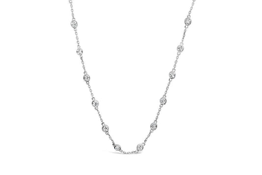LaViano Fashion 14K White Gold Diamond Necklace