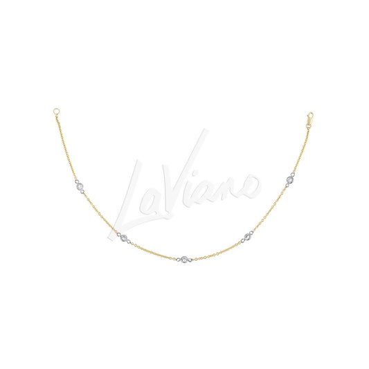 LaViano Fashion 14K Yellow Gold Diamond Anklet