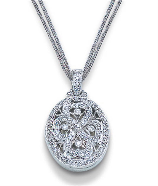 Pe Jay Creations 18K White Gold Diamond Pendant