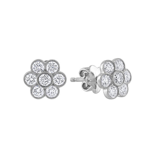 LaViano Fahsion 18K White Gold Diamond Earrings
