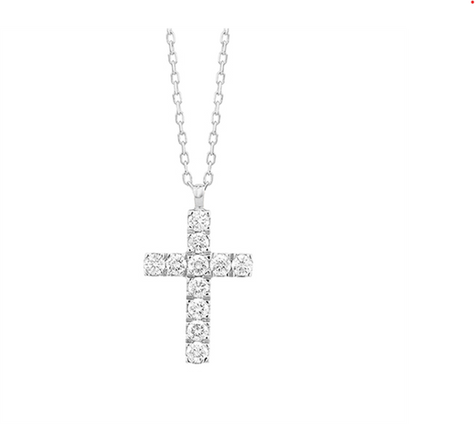 LaViano Fashion 14K White Gold Diamond Cross