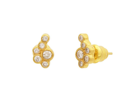Gurhan 22K Yellow Gold Diamond Earrings