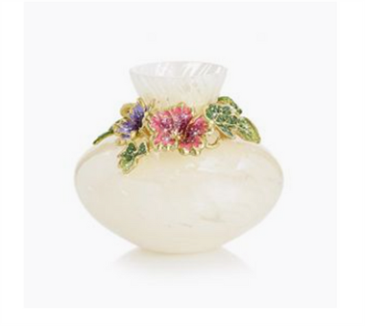 Jay Strongwater Leaf and Flower Vase