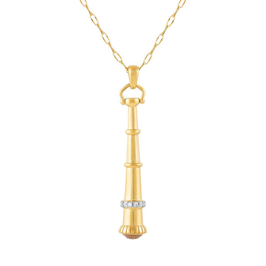 LaViano Fashion 18K Yellow Gold Diamond and Crystal Telescope Pendant