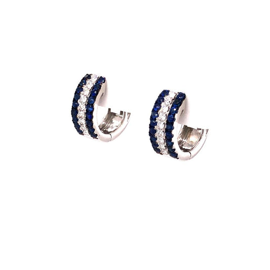 LaViano Fashion 18K White Gold Sapphire and Diamond Earrings