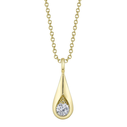 Shy Creation 14K Yellow Gold Diamond Pendant