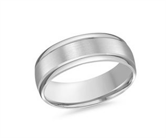 LaViano Fashion 14K White Gold Wedding Band 7MM Size 10