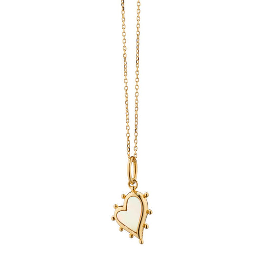 Monica Rich Kosann 18K Yellow Gold Mother of Pearl Heart Pendant