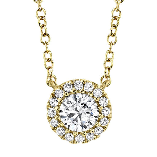 Shy Creation 14K Yellow Gold Diamond Necklace