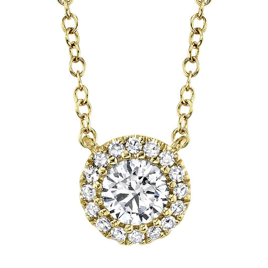 Shy Creation 14K Yellow Gold Diamond Necklace