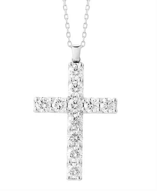 LaViano Fashion 14K White Gold Diamond Cross