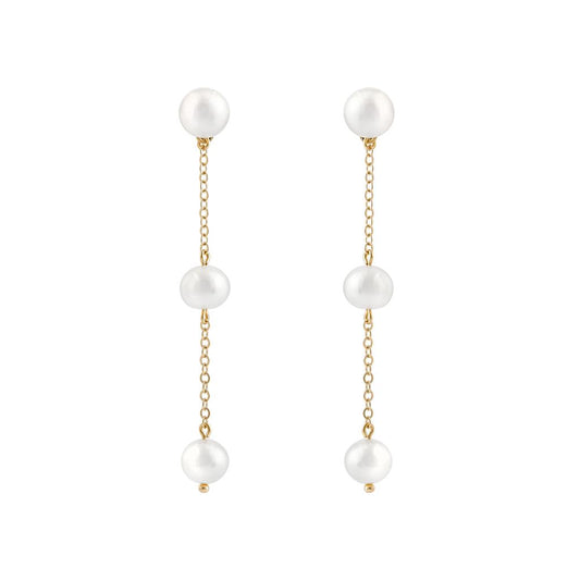 LaViano Fashion 14K Yellow Gold Freshwater Pearl Earrings