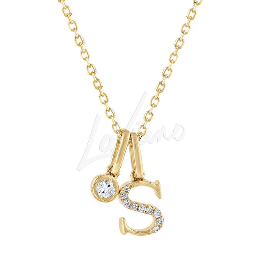 Frederic Sage 14K Yellow Gold Diamond Initial "S" Pendant