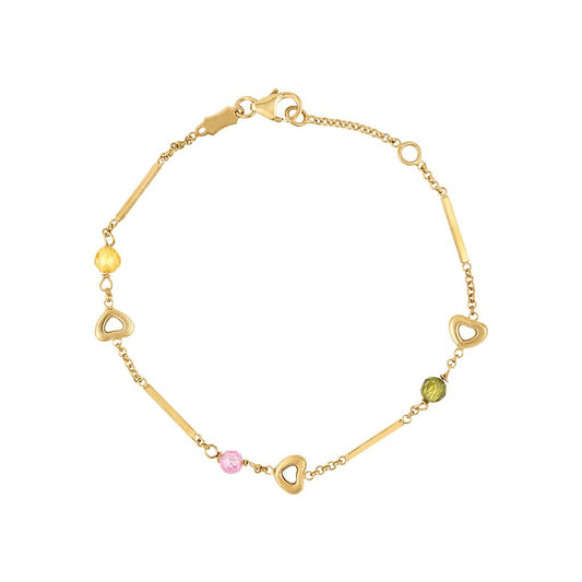 LaViano Fashion 14K Yellow Gold Crystal Bracelet
