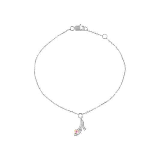 LaViano Fashion 14K White Gold Diamond Slipper Bracelet