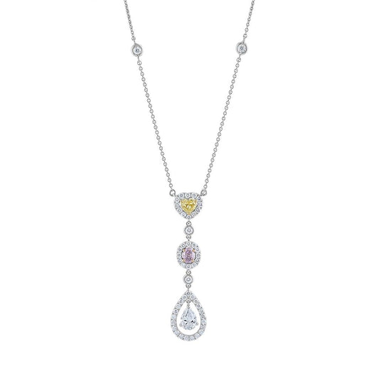 LaViano Fashion 18K White Gold Diamond Necklace