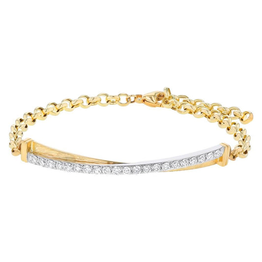LaViano Fashion 14K Two Tone Diamond Bracelet