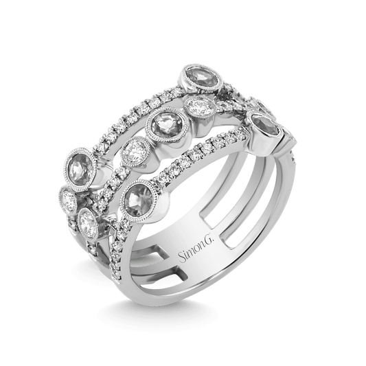 Simon G 18K White Gold Diamond Ring