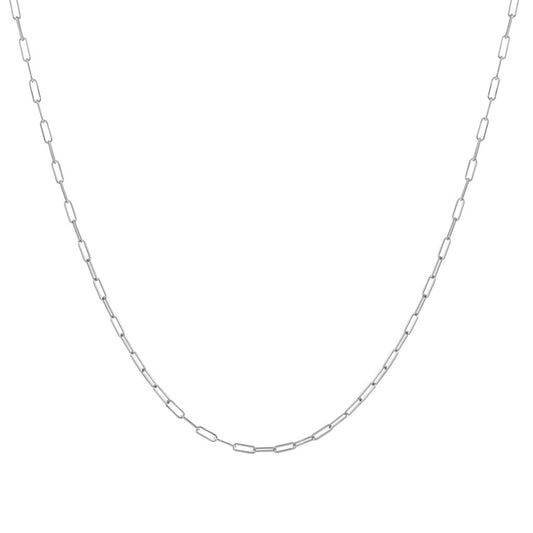LaViano Fashion 18K White Gold Paperclip Chain