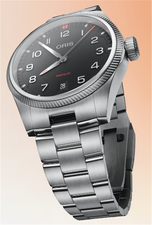 ORIS Pro Pilot Date 41mm Automatic Black Dial on Steel Bracelet 01 733 7805 4163-07 8 20 04LC