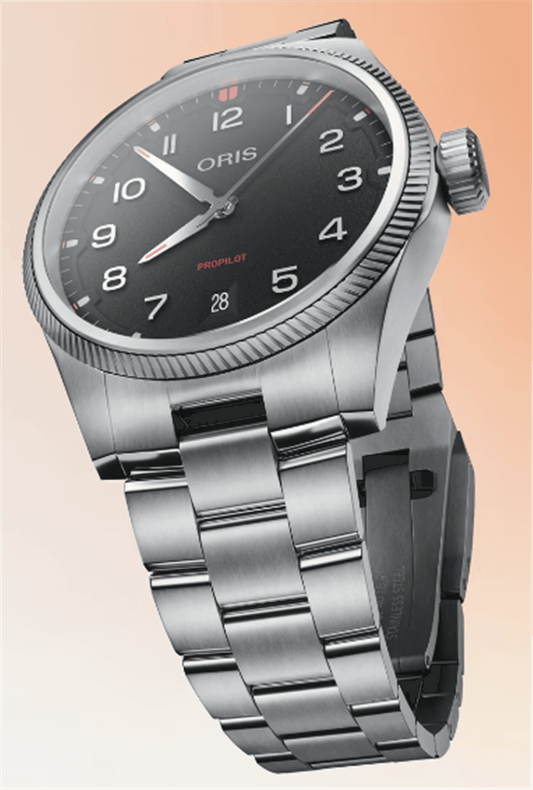 ORIS Pro Pilot Date 41mm Automatic Black Dial on Steel Bracelet 01 733 7805 4163-07 8 20 04LC