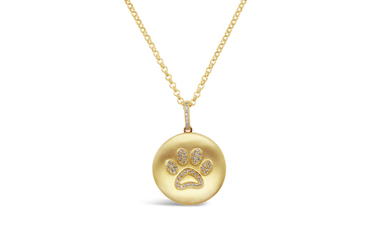 KC Designs 14K Yellow Gold Diamond Paw Print Locket
