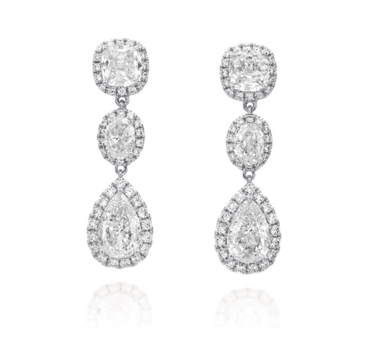 LaViano Fashion 18K White Gold Diamond Earrings