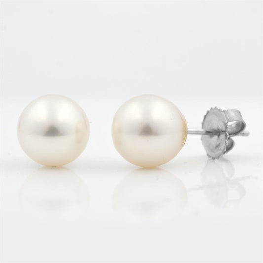 LaViano Fashion 14K White Gold Pearl Studs