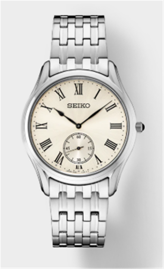 Seiko Essentials Stainless Steel Quartz Ivory Dial SRK047