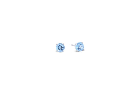 LaViano Fashion 14K White Gold Blue Topaz Earrings