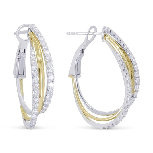 LaViano Fahion 14K Two Tone Diamond Earrings