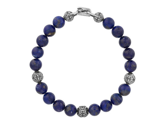 John Varvatos Sterling Silver and Lapis Bracelet