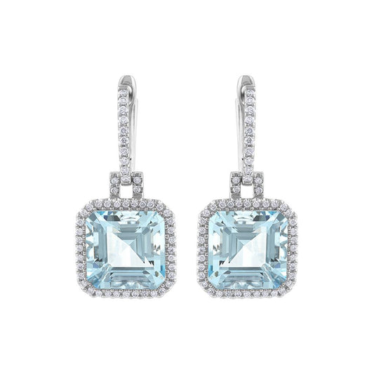 LaViano Fashion Aquamarine and Diamond Earrings