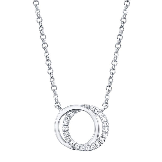 Shy Creation 14K White Gold Diamond Necklace