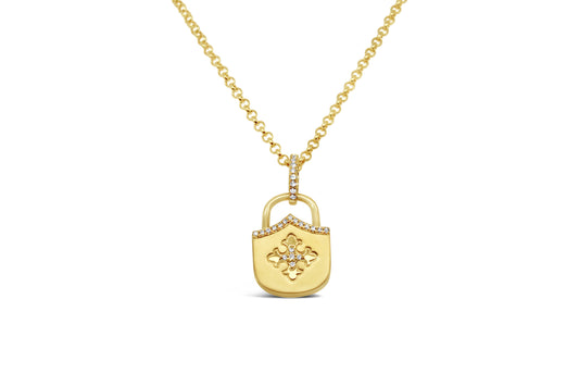 KC Designs 14K Yellow Gold and Diamond Maltese Cross Remembrance Locket