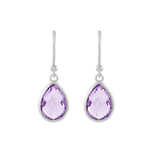 LaViano Fashion Sterling Silver Amethyst Earrings