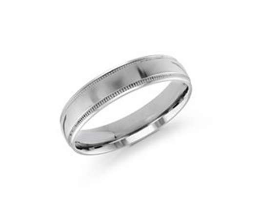 LaViano Fashion 14K White Gold Wedding Band 5MM Size 10