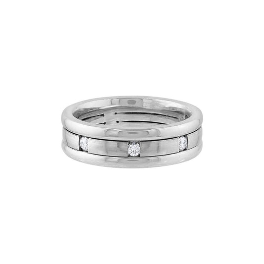 LaViano Fashion 14K White Gold Diamond Wedding Band