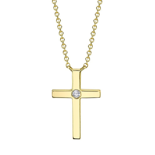 LaViano Fsahion 14K Yellow Gold Diamond Cross