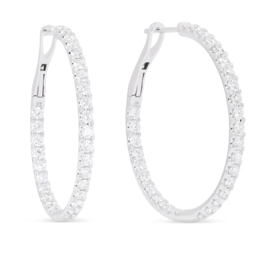 LaViano Fashion 14K White Gold Diamond Earrings