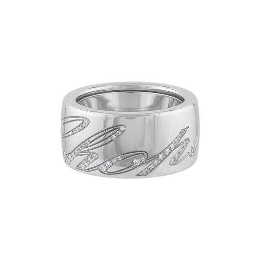 Chopard 18K White Gold Chopardissimo Wide Ring