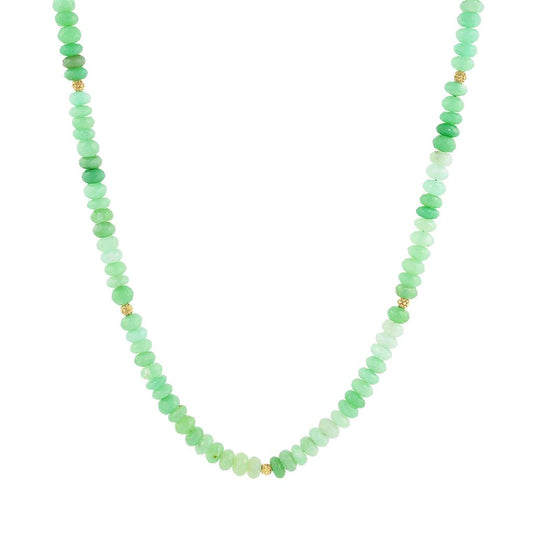 LaViano Fashion 18K Yellow Gold and Chrysoprase Beaded Necklace