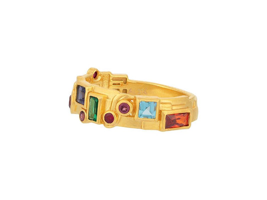 Gurhan 22K Yellow Gold Mulit Color Stone Ring