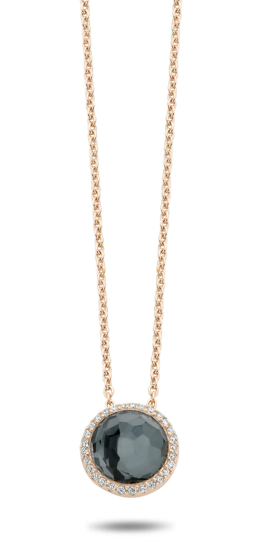 Tirisi18K Rose Gold Hematite and Diamond Pendant