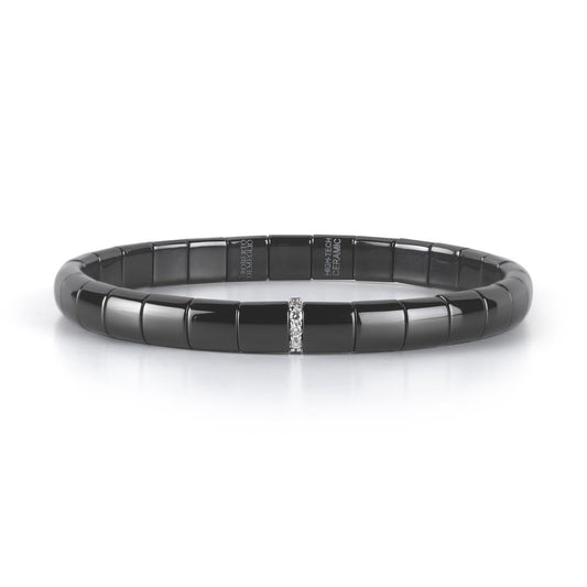 Roberto Demeglio Matte Black Ceramic Bracelet with Diamond Bar