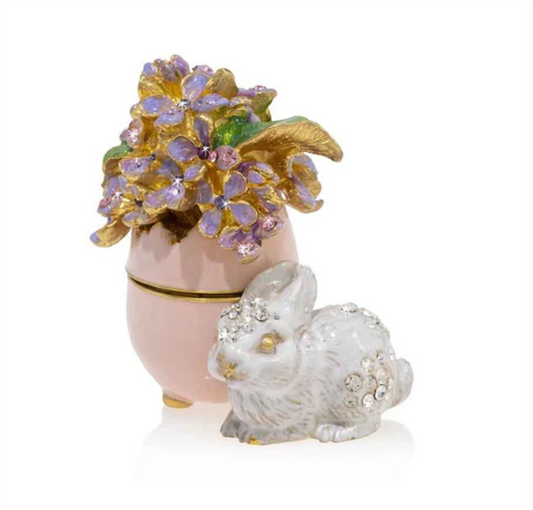 Jay Strongwater Lilac Egg Bunny Box