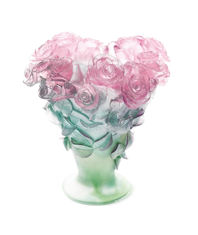 Daum Crystal Large Roses Vase