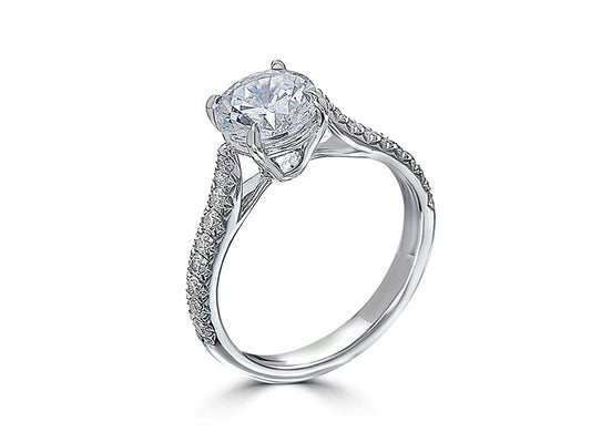 Eli Jewels Platinum Diamond Engagement Ring
