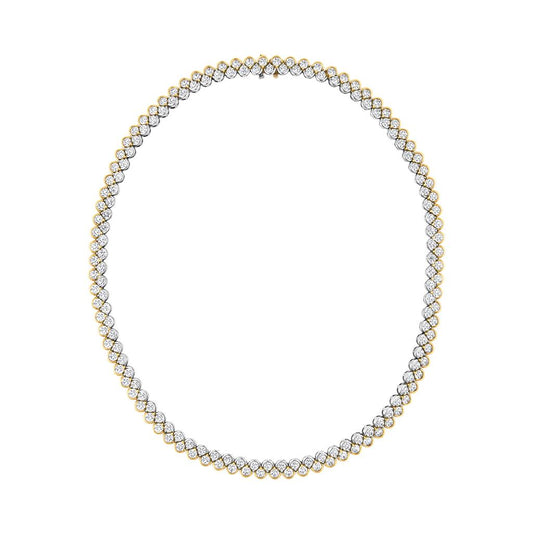 LaViano Fashion 18K Two Tone Diamond Necklace 172 Diamonds 20.00 Carats